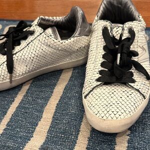 Zadig & Voltaire White and Silver Athletic Shoes